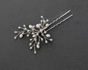 Ivory Pearl and Crystal Bridal Hair Pin