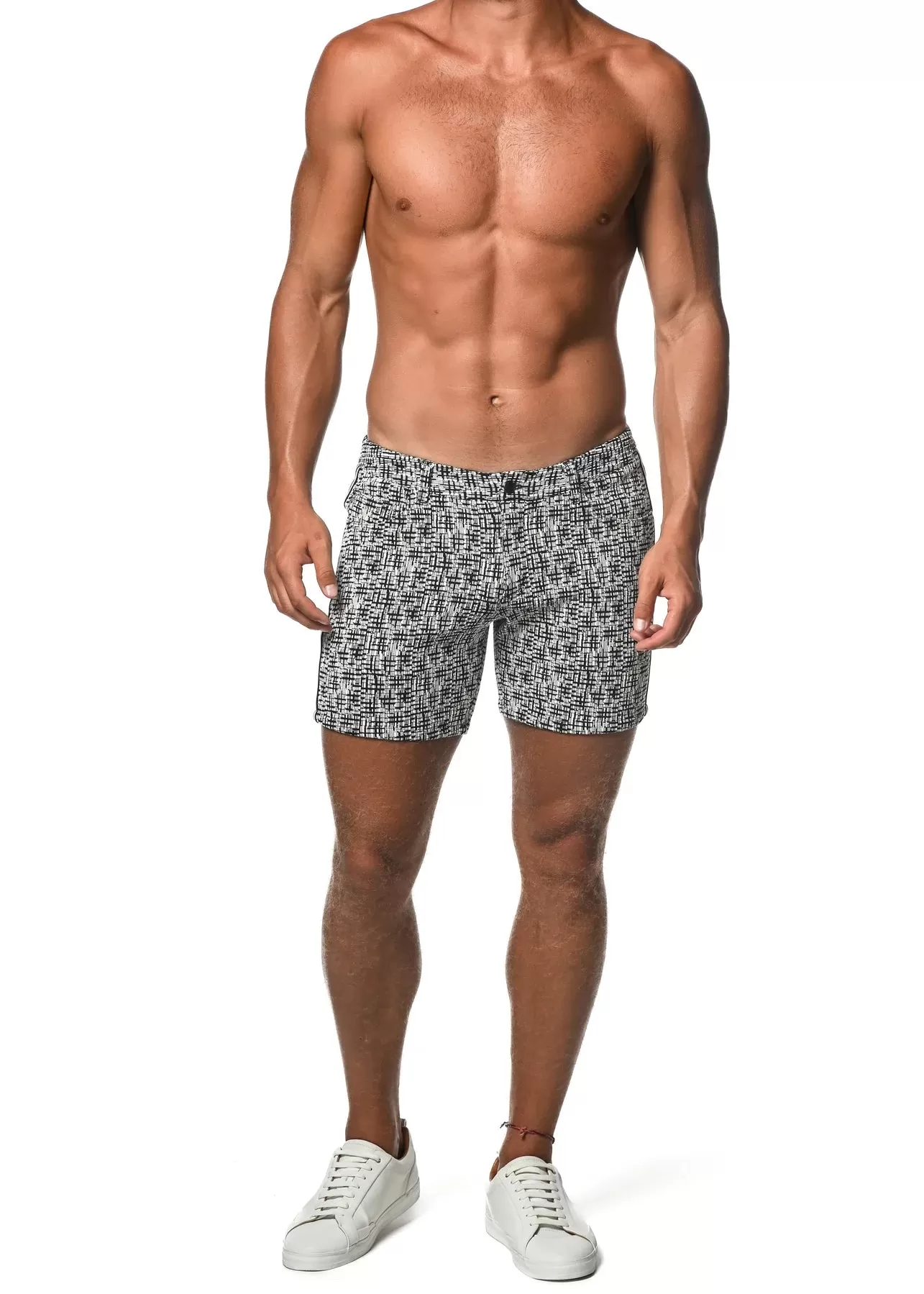 Jacquard Knit Shorts w/Side Stripe (Crackle)