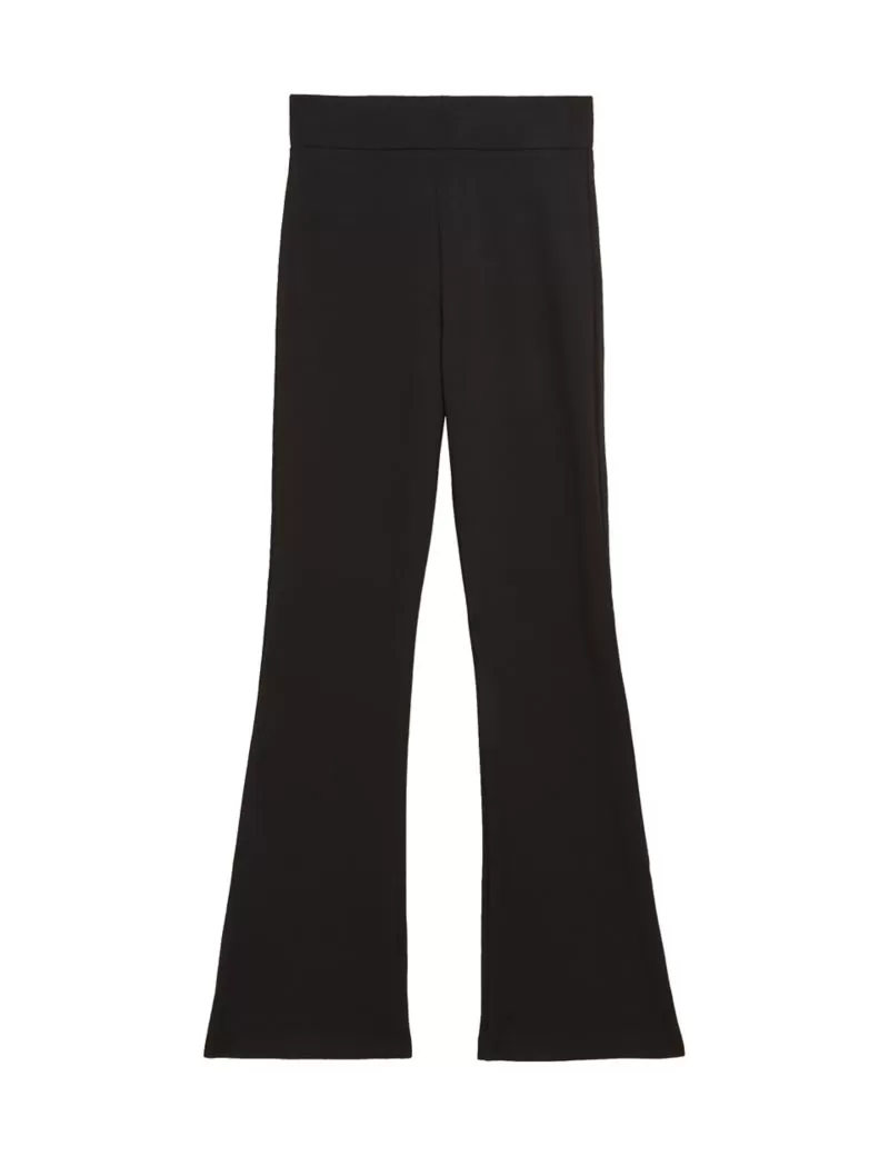 Jersey Elasticated Waist Flared Trousers