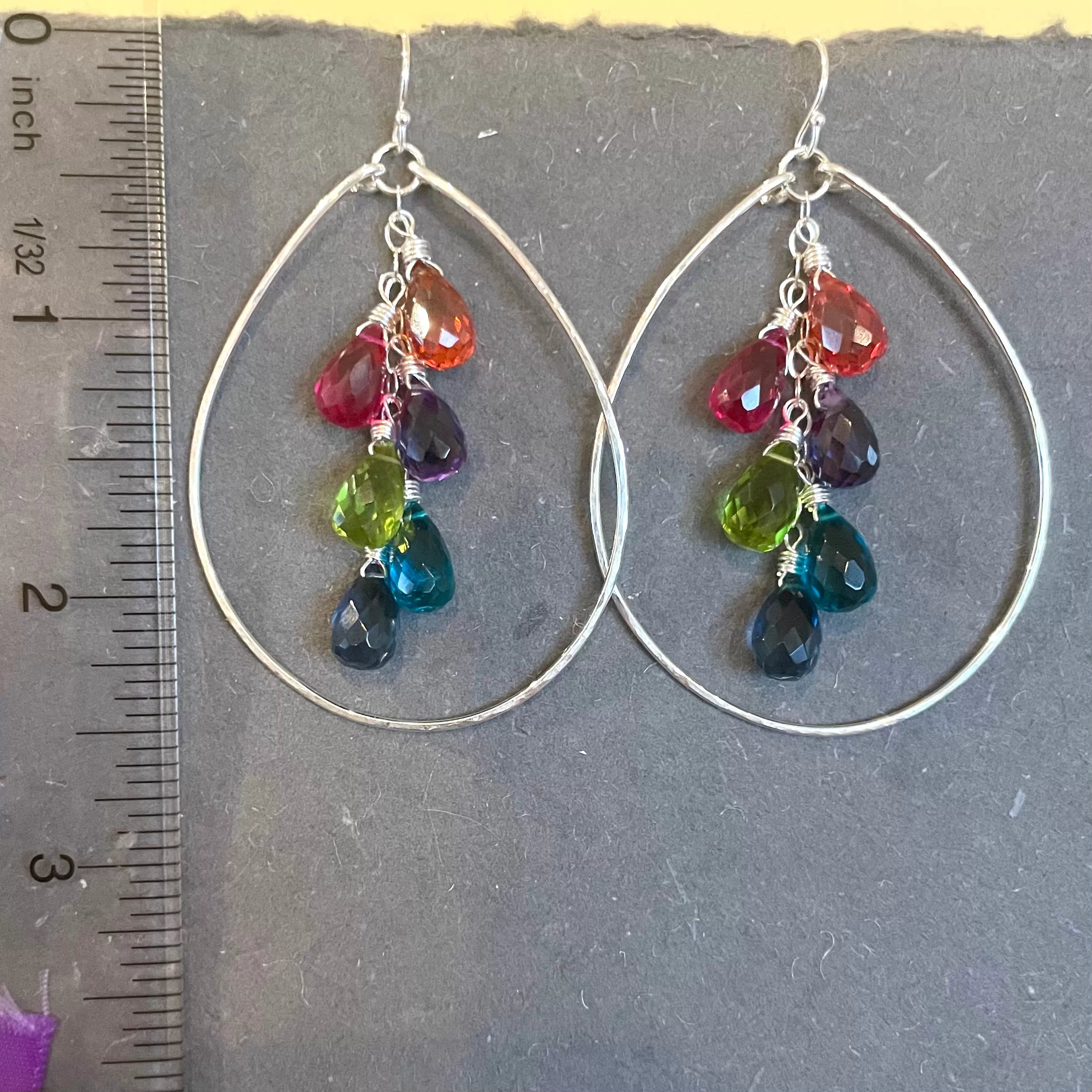 Jewel Tones Rainbow Hoop Earrings