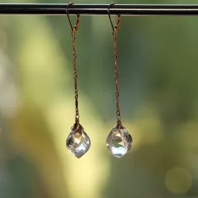 Katya - Crystal Quartz Drop Gold Earrings