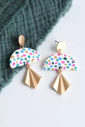 KENDALL EARRINGS -TEAL CONFETTI