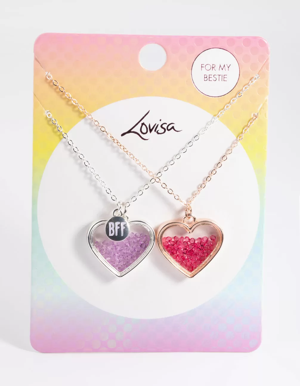 Kids Mixed Metal Diamond Heart Shaker Necklace Pack