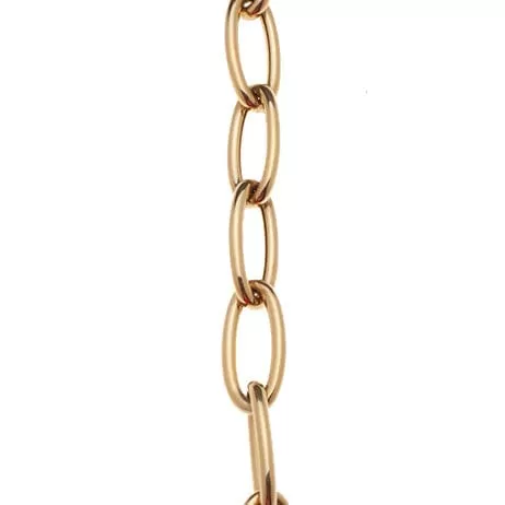 Large 14K Gold Elongated Round Link Necklace