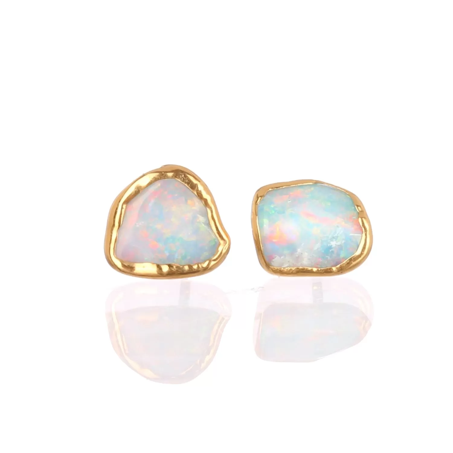 Large Raw Australian Opal Stud Earrings