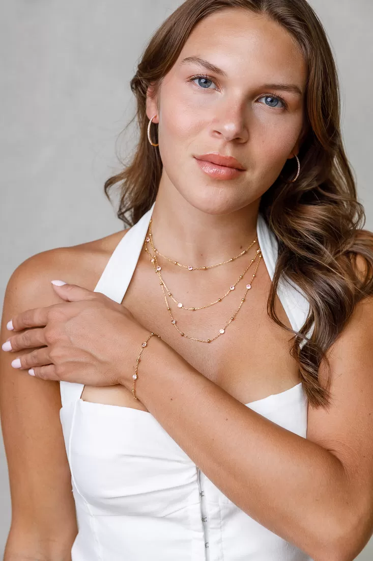 LAYERED COLOURED CRYSTALS NECKLACES