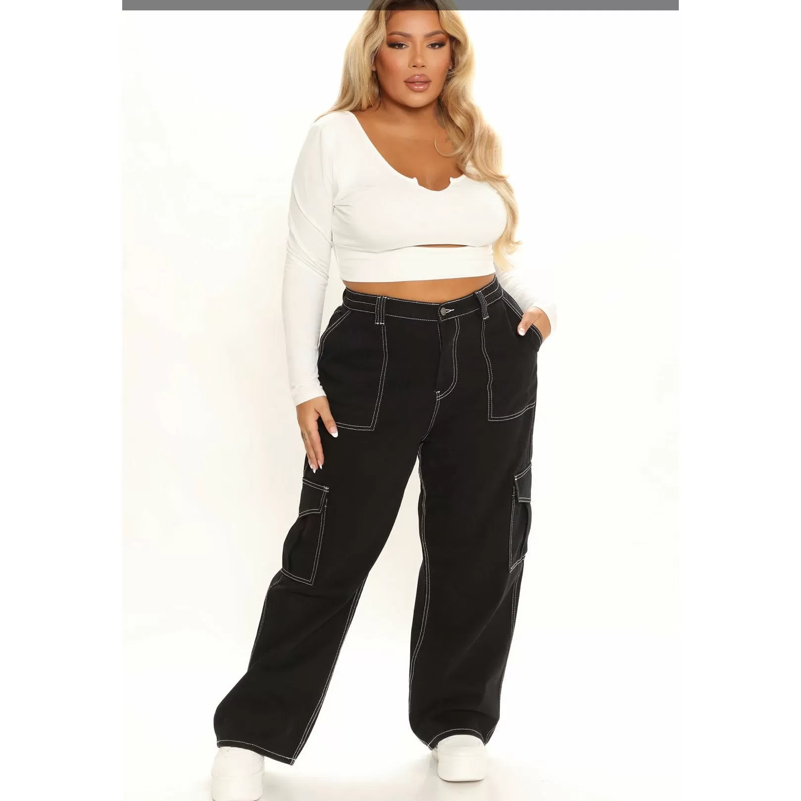 Low Rise Pocket Straight Leg Jeans Trousers