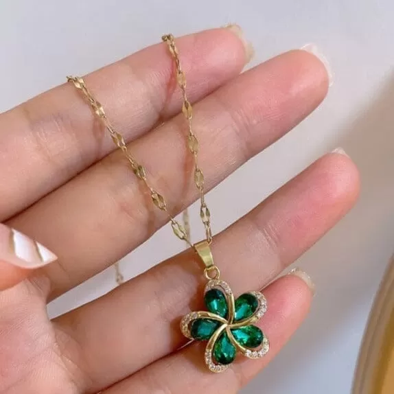 Lucky Charm Emerald Necklace