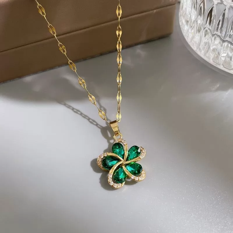 Lucky Charm Emerald Necklace