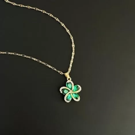 Lucky Charm Emerald Necklace