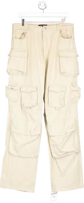 luxe to kill Beige Stone Cargo Trousers UK 16