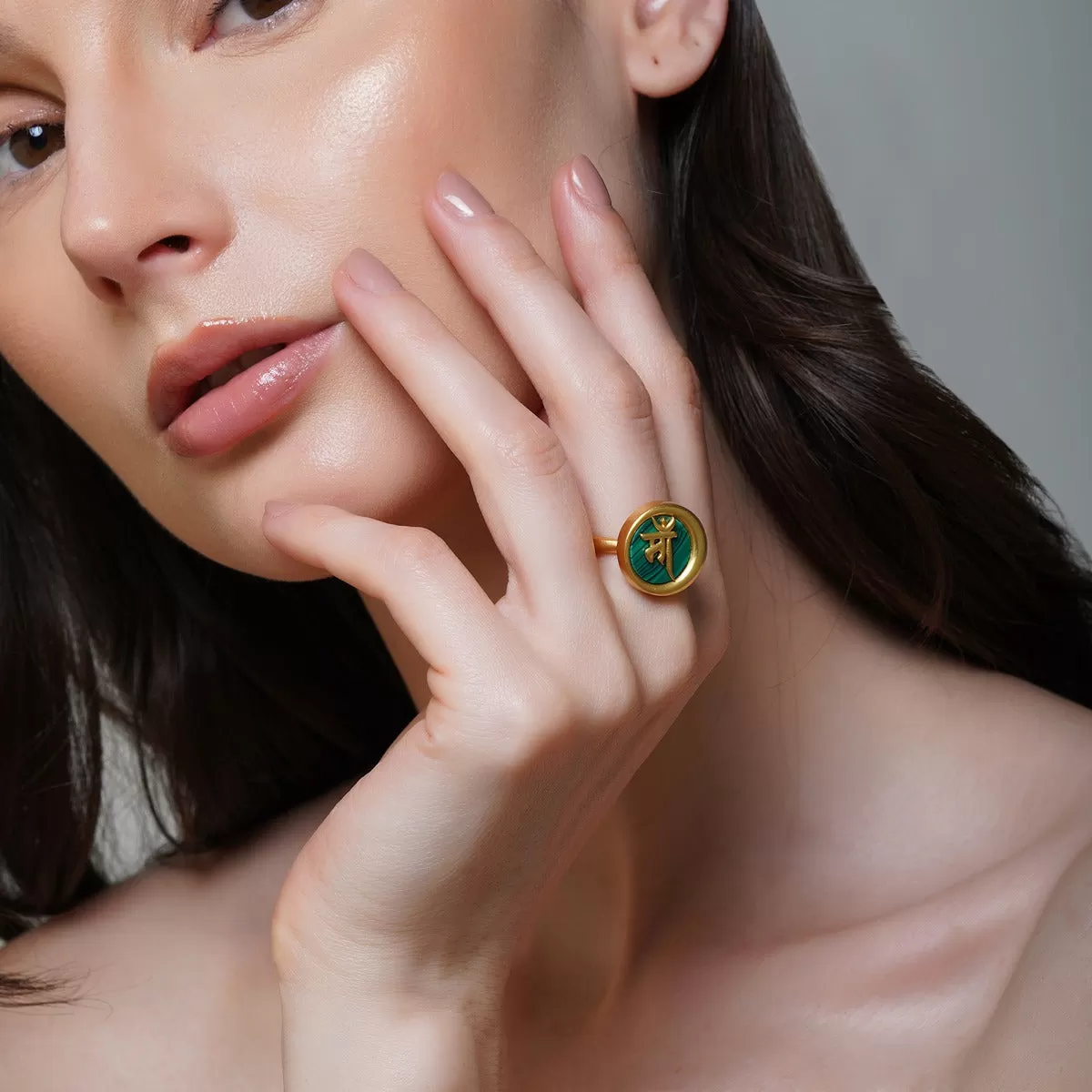 Ma Mothers Necklace and Ring with Malachite