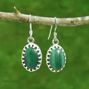 Malachite Sterling Silve Gemstone Earrings