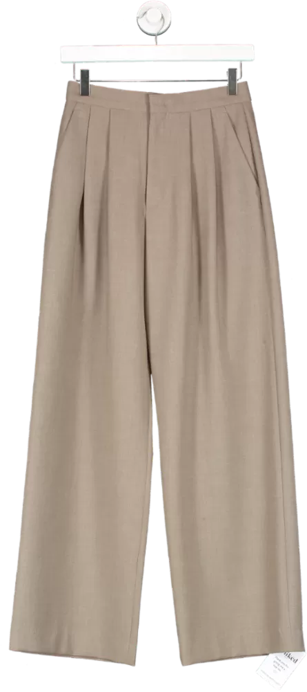 Mamu Studio Beige Esme High Rise Trousers UK S