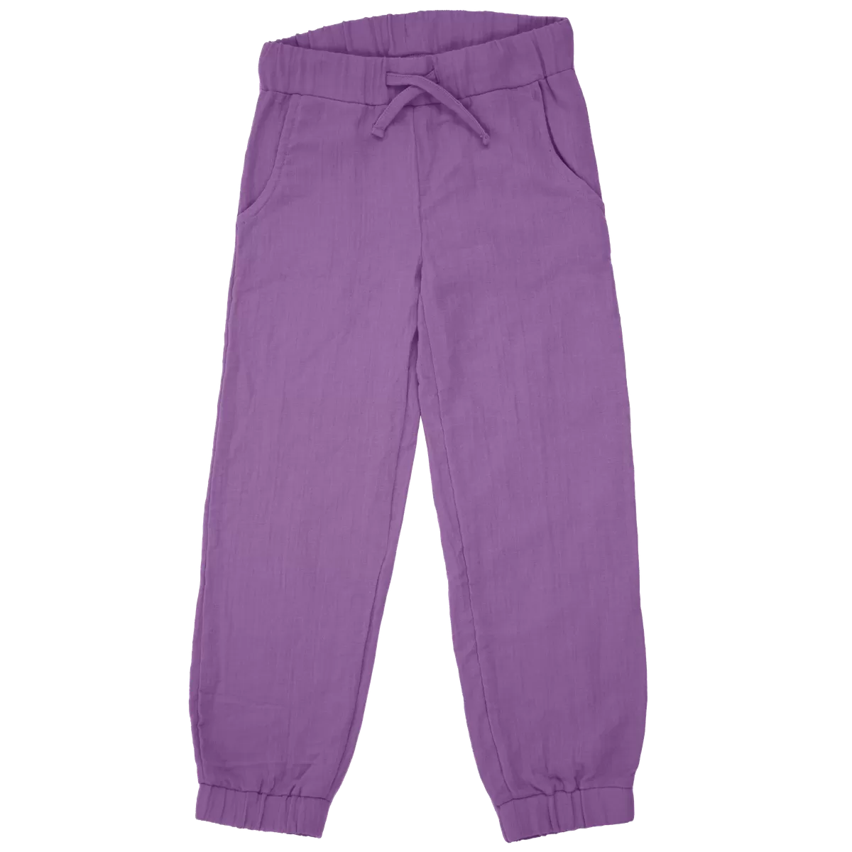 Maxomorra Purple Organic Cotton Muslin Trousers