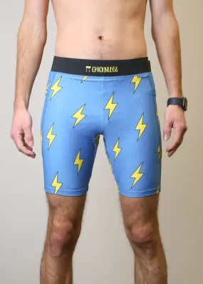 Men's Blue Bolts 8" Half Tights