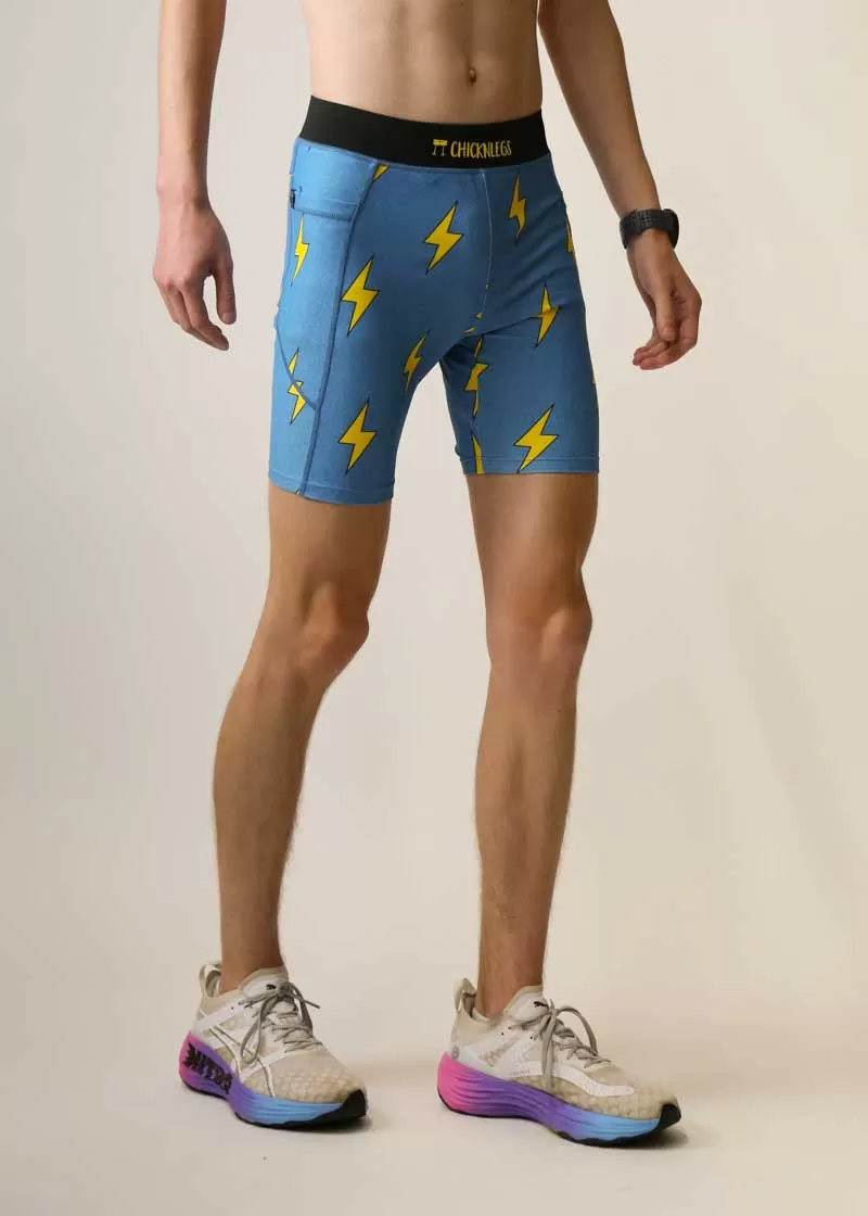 Men's Blue Bolts 8" Half Tights