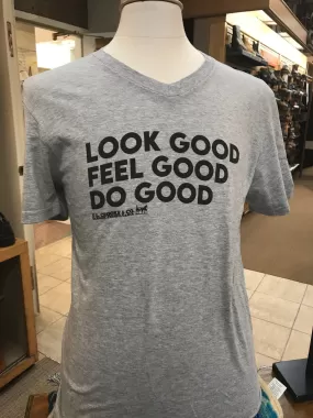 Men's FL Crooks & Co. | Look Good  Feel Good  Do Good Tee | Light Grey