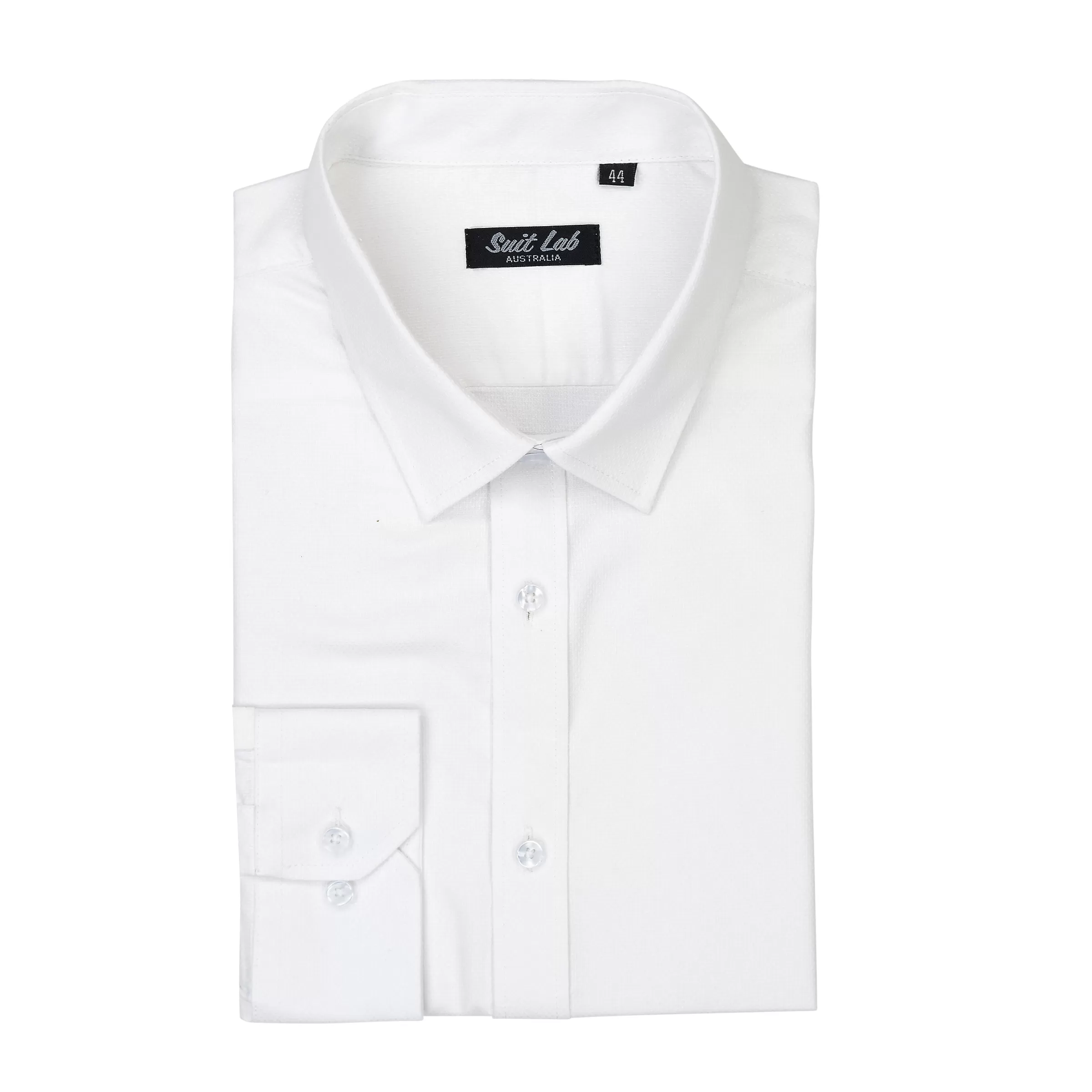 Mens Soft White Textured Shirt with White Buttons