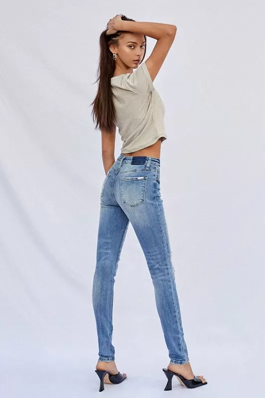 MID RISE FULL SKINNY JEANS