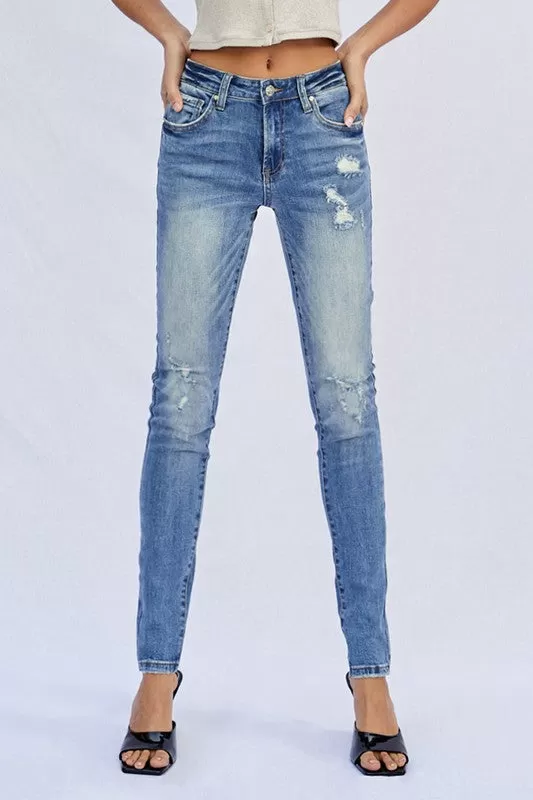 MID RISE FULL SKINNY JEANS