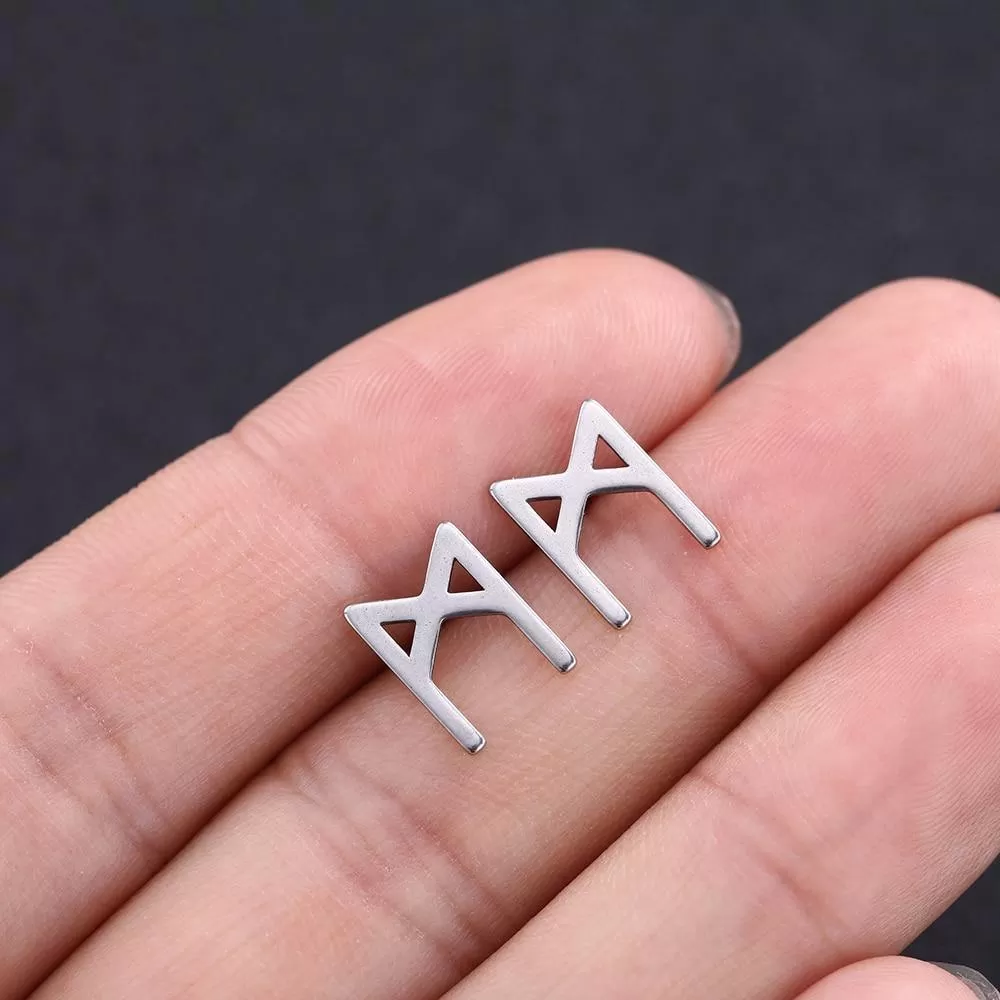 Minimalist Elder Futhark Runes Ear Studs