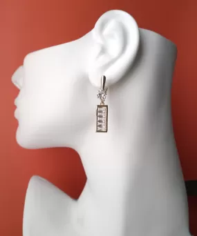 Modern Stack Lever Back Stud Earrings