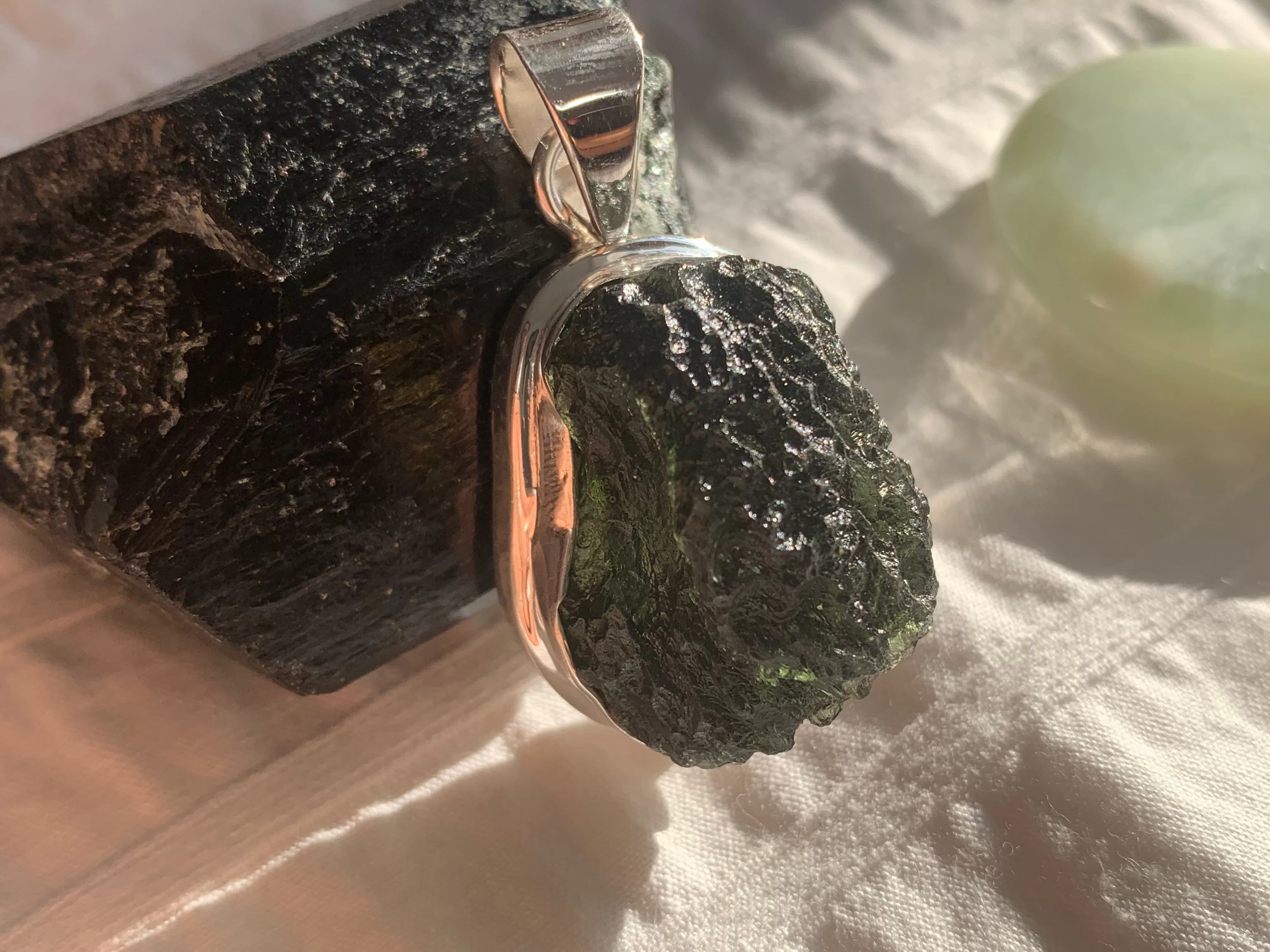 Moldavite Ansley Pendant - Freeform C