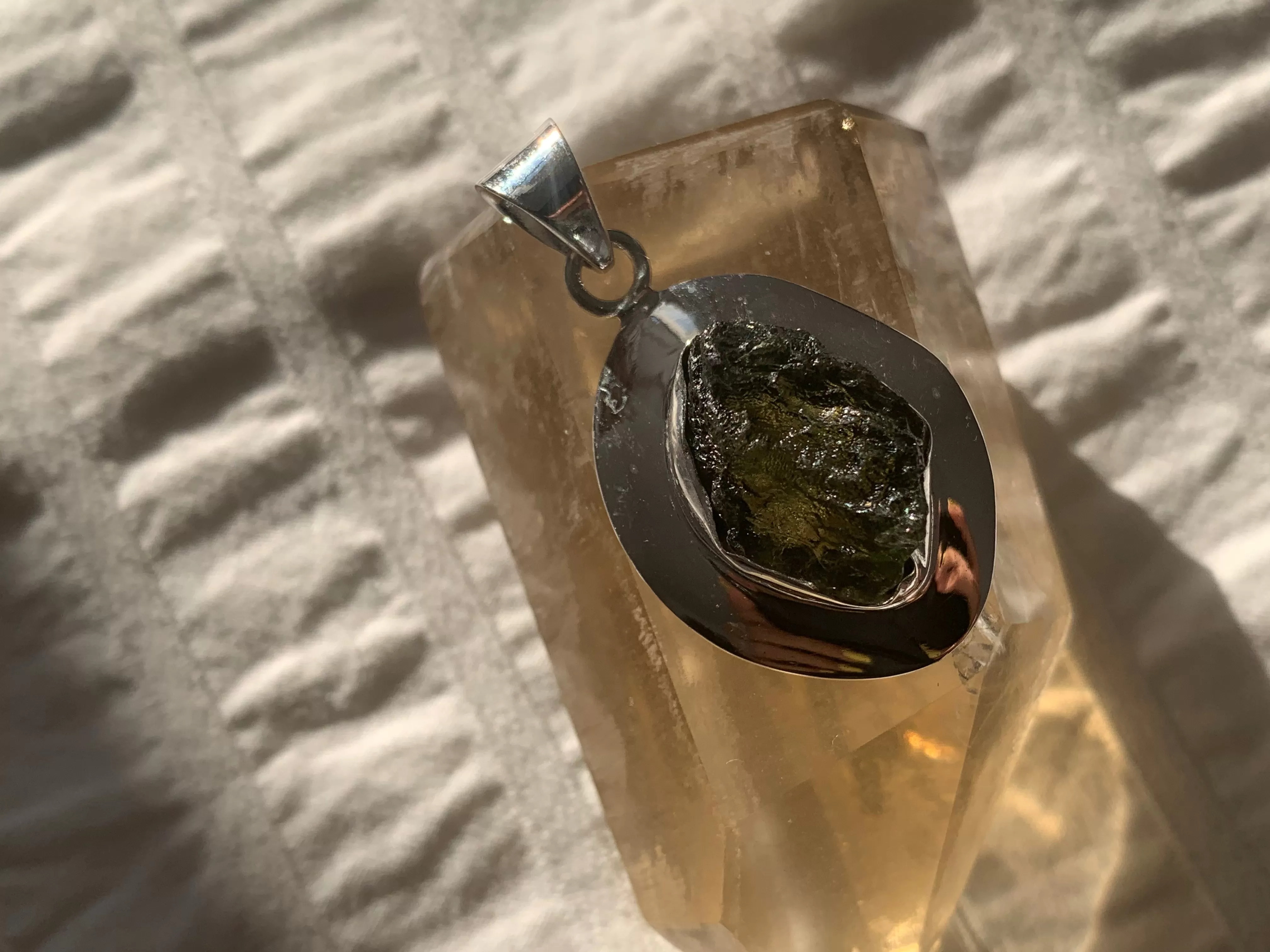 Moldavite Medea Pendant - Freeform A