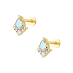 Moonstone Exquisite Flat Back Earrings