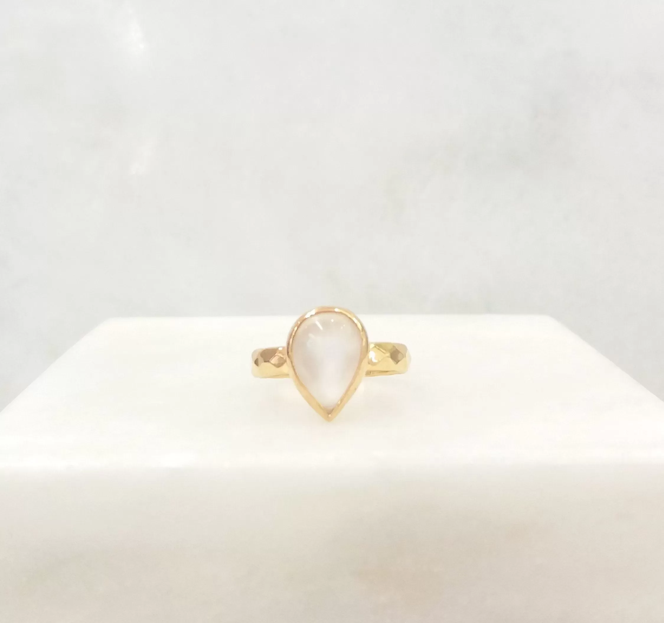 Moonstone Maxi Hammered Ring