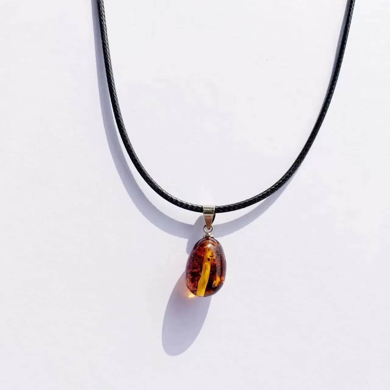 Natural Amber Pendant Necklace