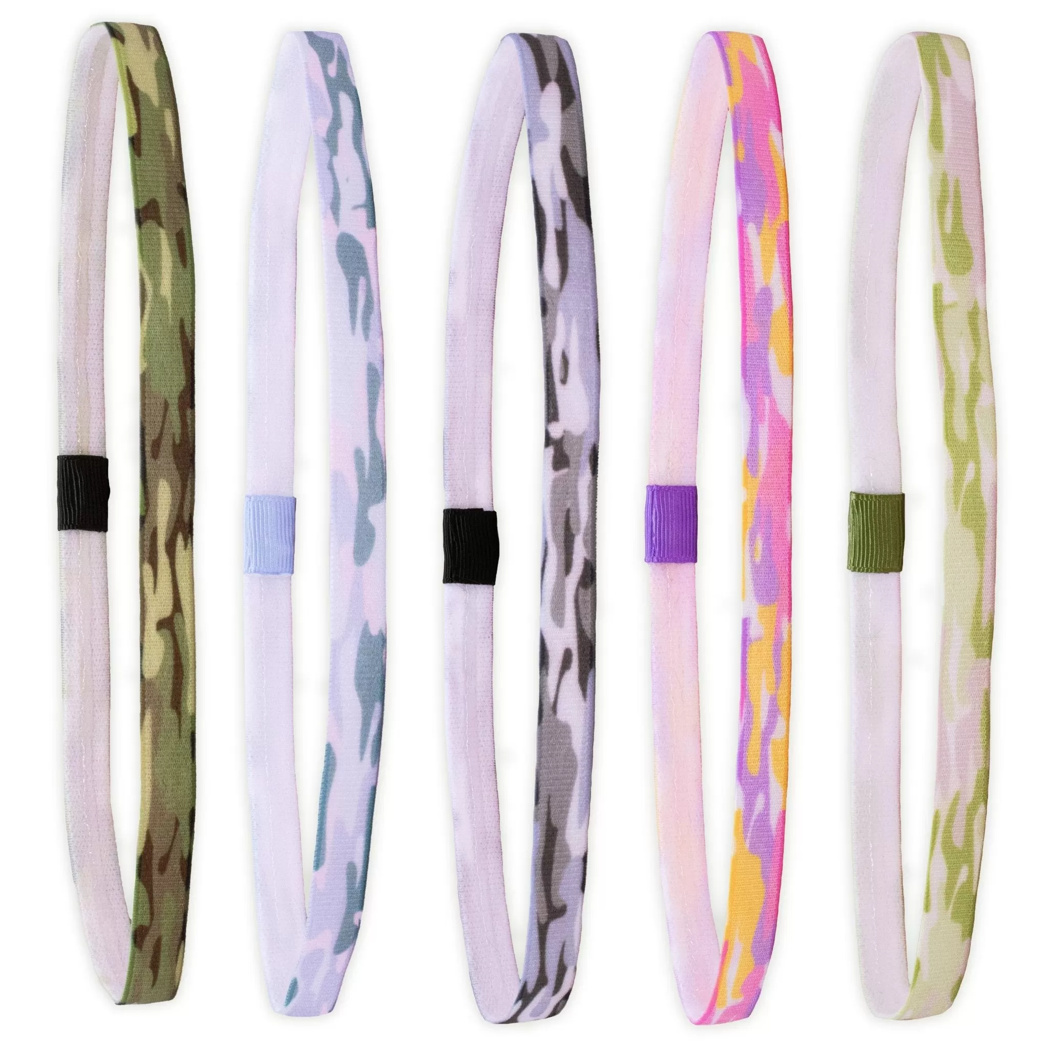 No Slip Elastic Tie Dye Sports Headbands - 5 Pack