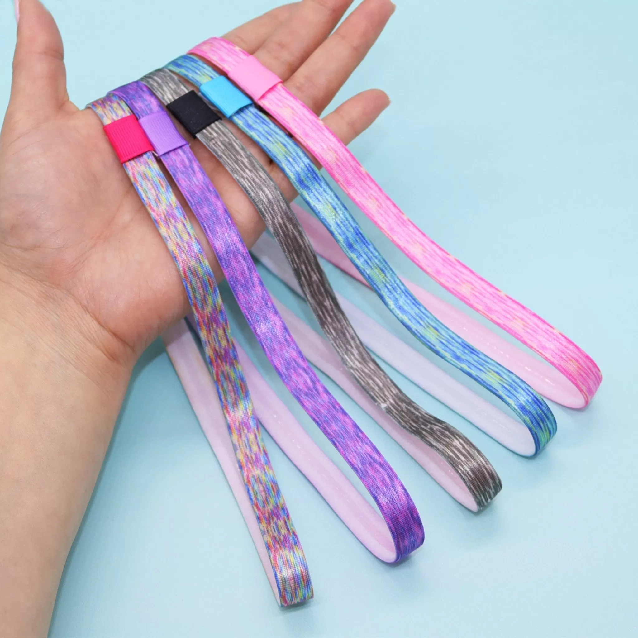 No Slip Elastic Tie Dye Sports Headbands - 5 Pack