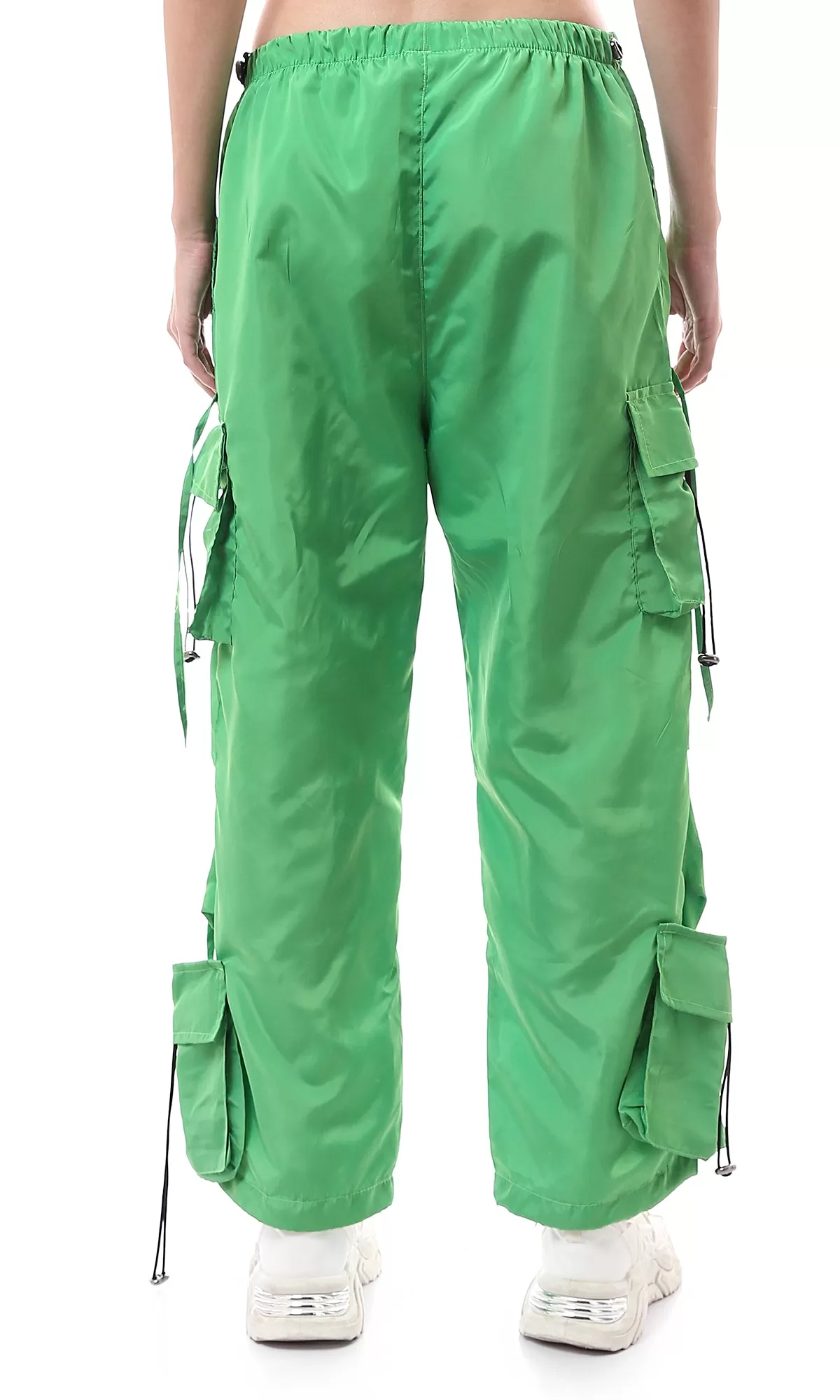 O174051 Slip On Light Green Cargo Pants With Adjustable Toggle