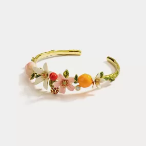 Orange Cherry Flower Cuff