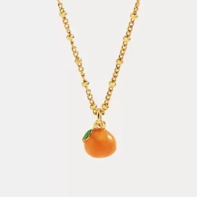 Orange Enamel Necklace