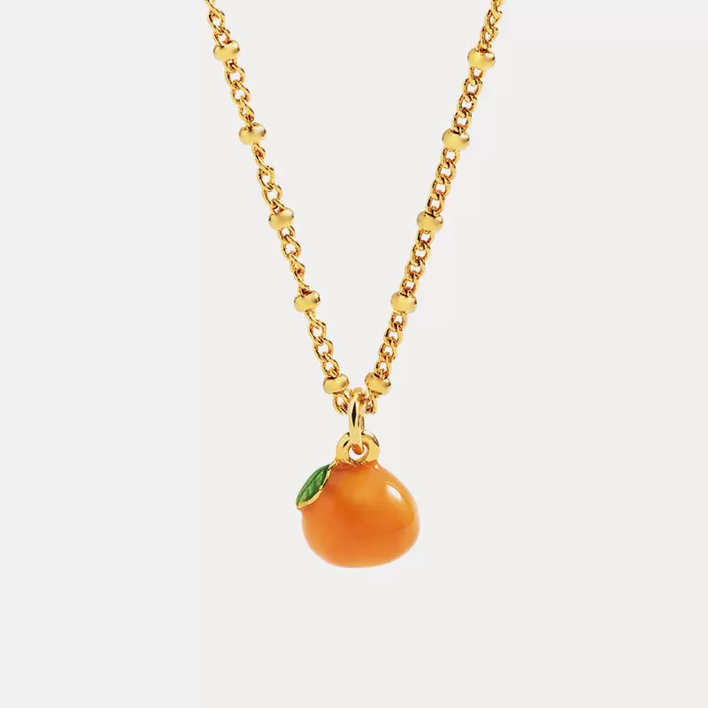 Orange Enamel Necklace