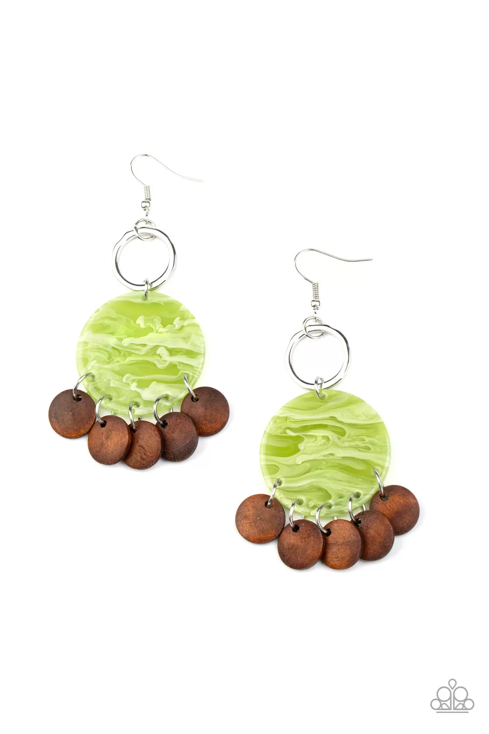 Paparazzi Accessories - Beach Waves - Green Earrings