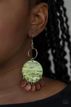 Paparazzi Accessories - Beach Waves - Green Earrings