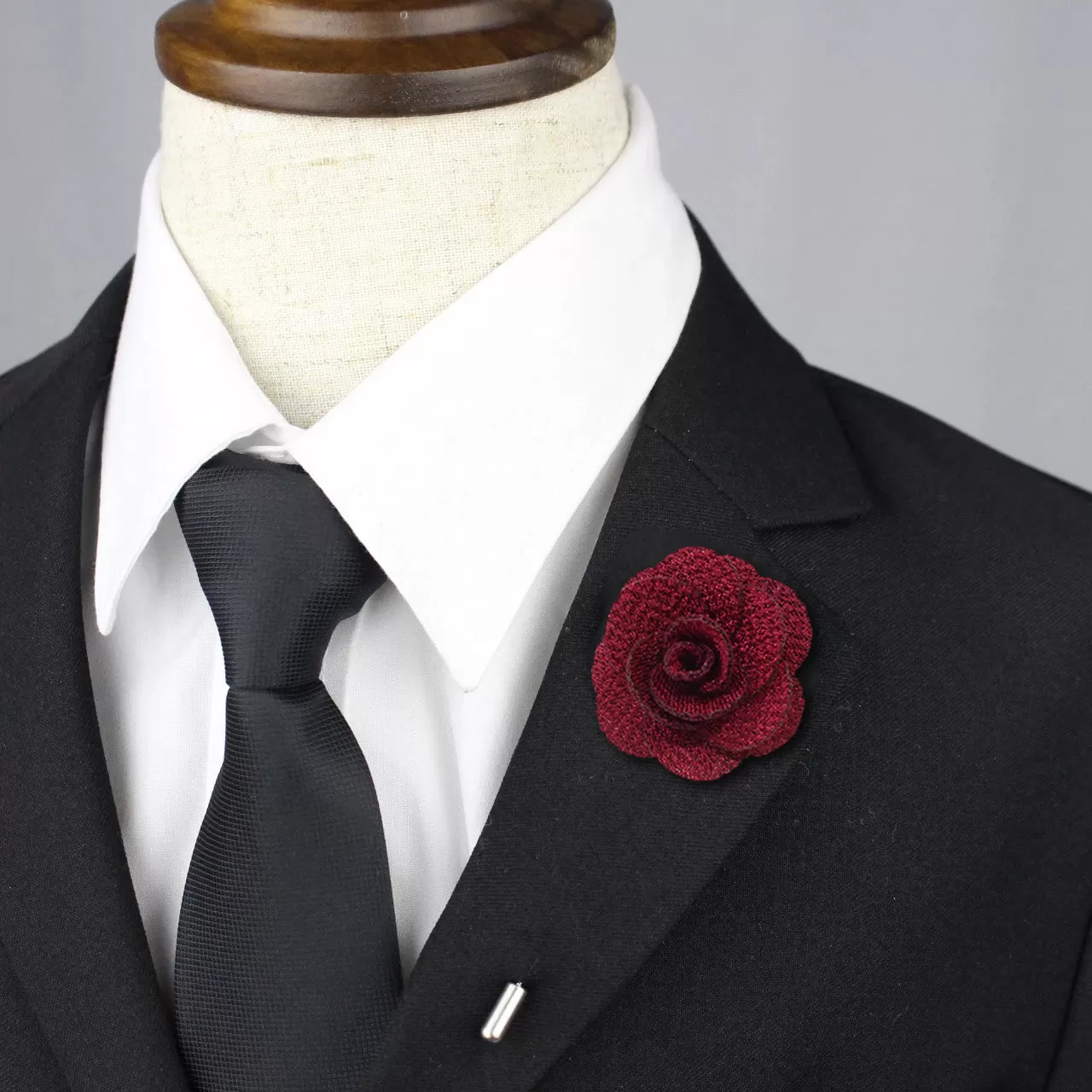 Petal Lapel Pin - Burgundy