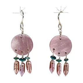 Pink Shell Shield Earrings