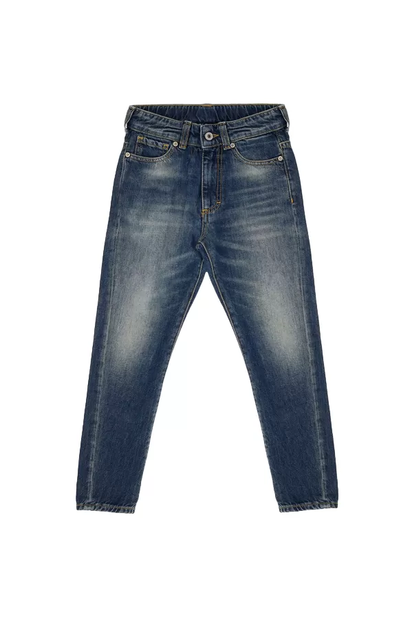 Please boys' jeans trousers in cotton with washed effect PHC2B90B55 blue