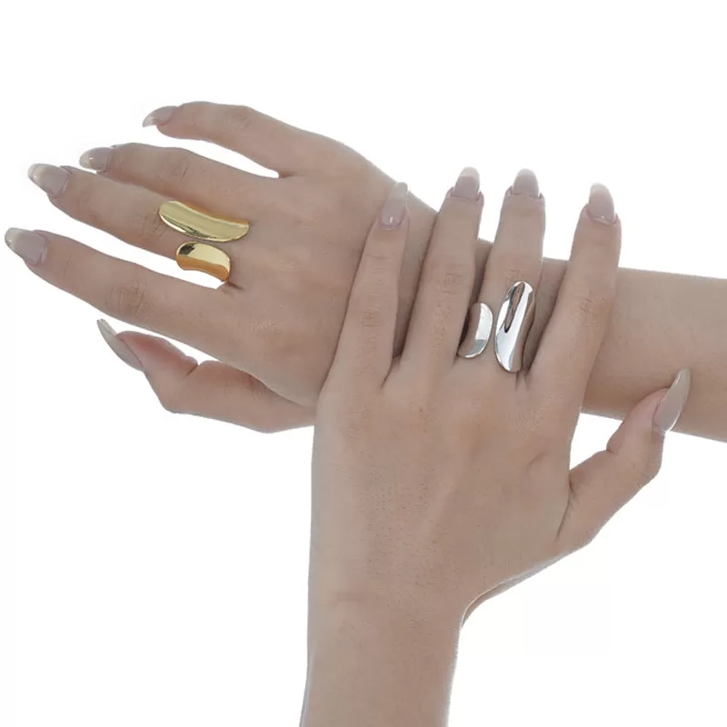 Polished Minimalist Exaggerated Band Rings