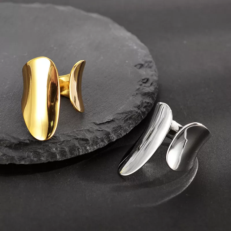 Polished Minimalist Exaggerated Band Rings