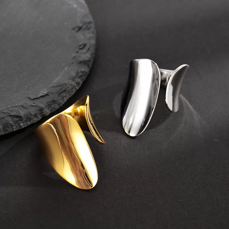 Polished Minimalist Exaggerated Band Rings