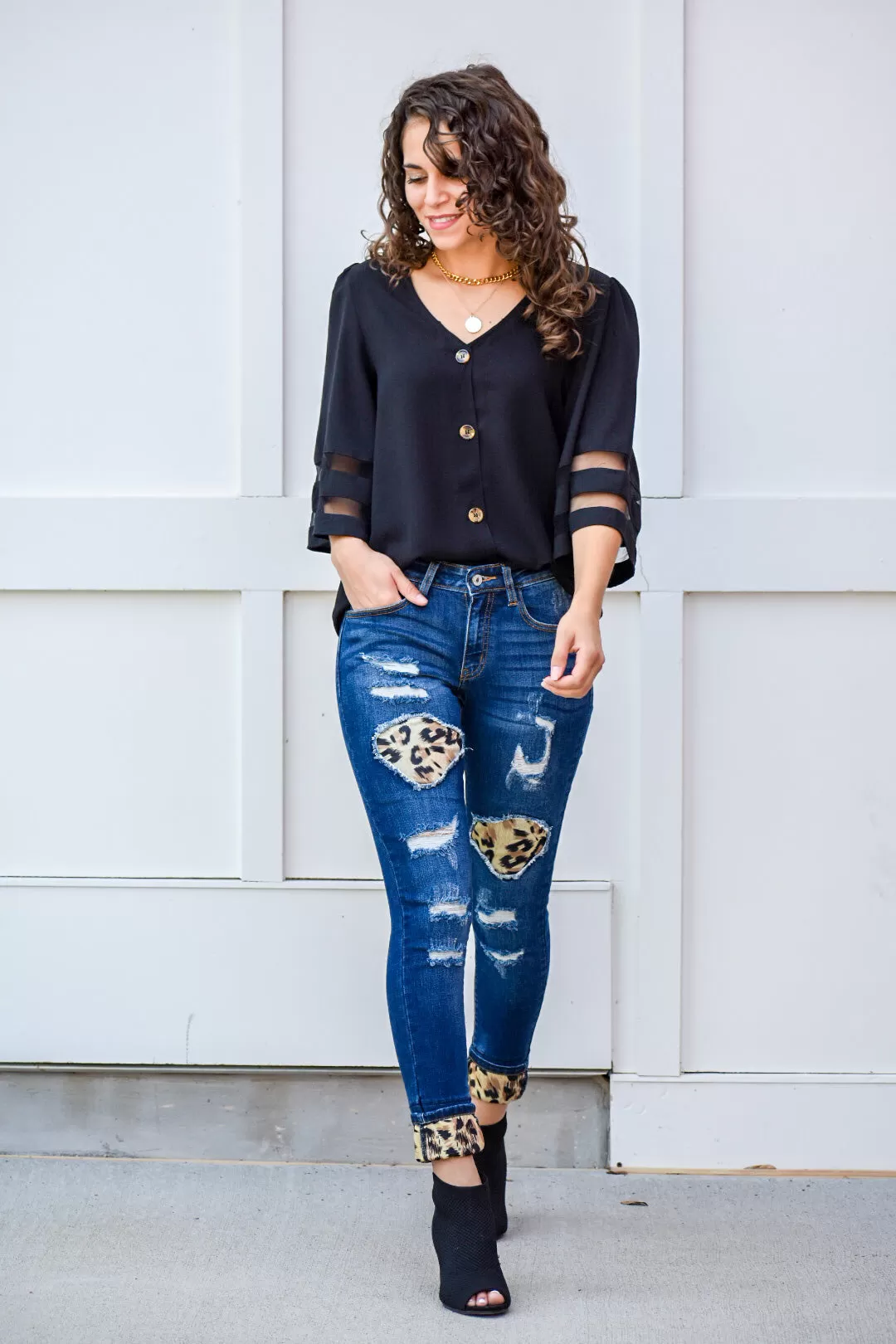 Printed Denim Kancan Skinny Jeans