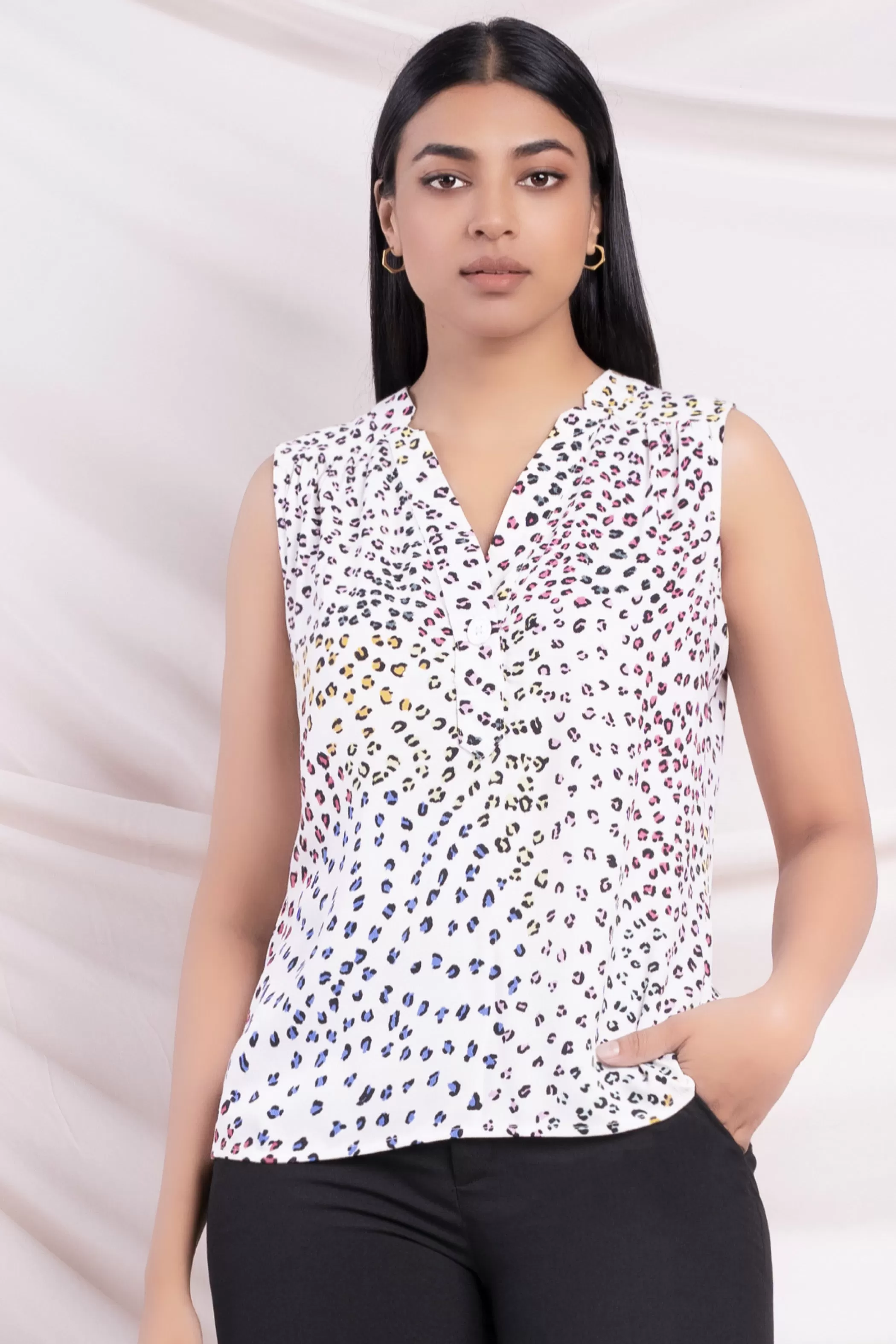 Printed Sleeveless Top