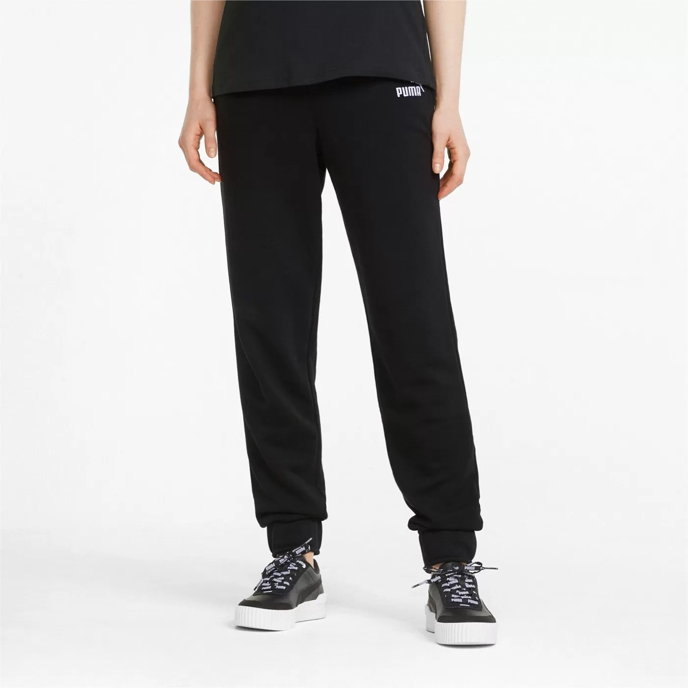 Puma women's sports trousers with cuff ESS  Embroidery High-Waist Pants TR cl 847093-01 black