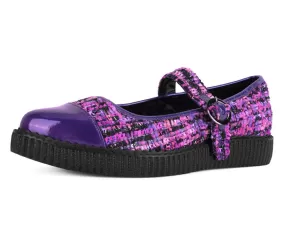 Purple Tweed Pointed Mary Jane